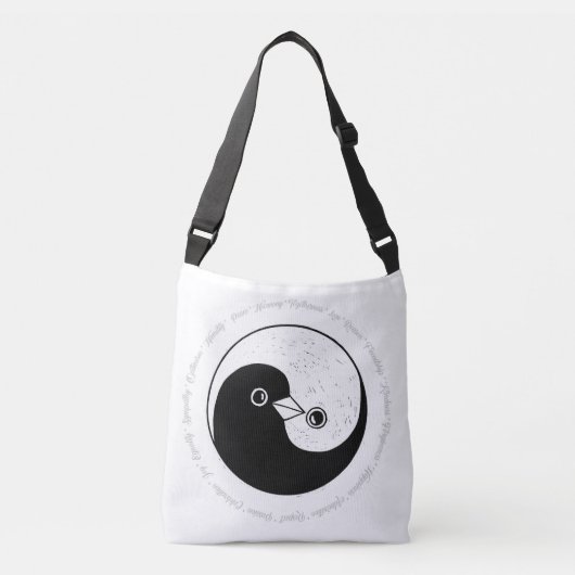 Schoudertas b/w YinYang doves harmonie Crossbody Tas (Voorkant)