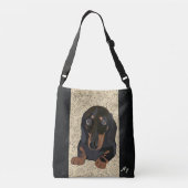 Schoudertas Dachshund Puppy Hond Crossbody Tas (Achterkant)