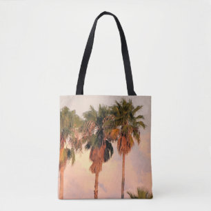 Schoudertas Drie Palmboom Zonsondergang Tote Bag
