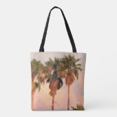 Schoudertas Drie Palmboom Zonsondergang Tote Bag (Achterkant)