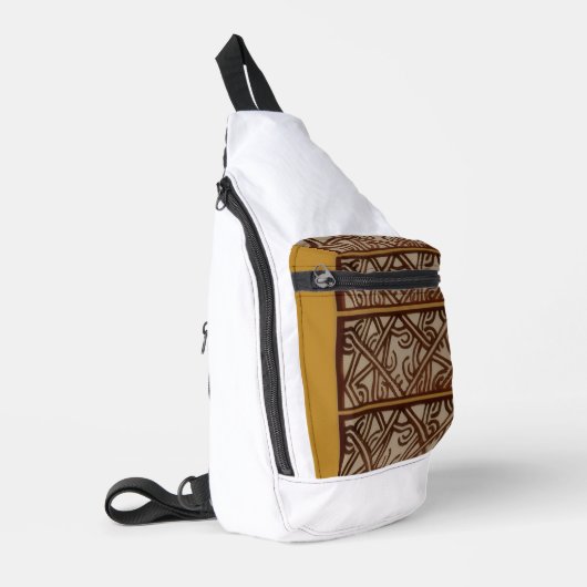 Schoudertas met uniek goud design sling bag (Linkerhoek)