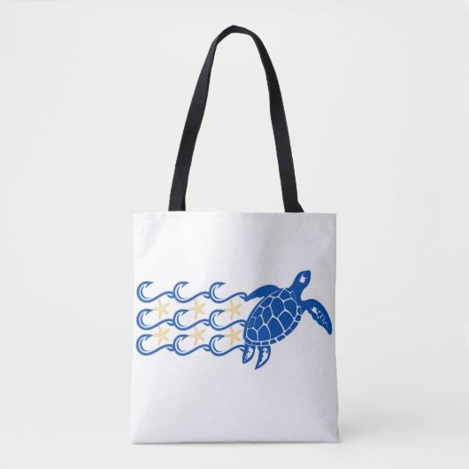 Schoudertas. Vang. Schildpadgolven. Tote Bag (Voorkant)