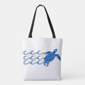 Schoudertas. Vang. Schildpadgolven. Tote Bag (Achterkant)