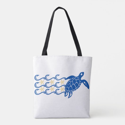 Schoudertas. Vang. Schildpadgolven. Tote Bag (Achterkant)