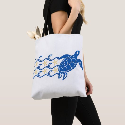 Schoudertas. Vang. Schildpadgolven. Tote Bag (Dichtbij)