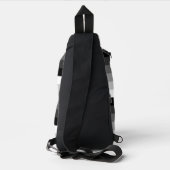 Schoudertas - Zwart Wit Grijs Strepen Sling Bag (Achterkant)