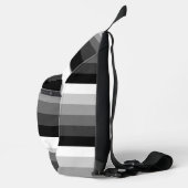Schoudertas - Zwart Wit Grijs Strepen Sling Bag (Rechts)