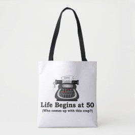 Schoudertassen 'Leven begint bij 50' Tote Bag