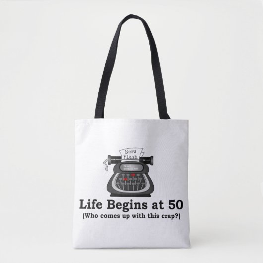 Schoudertassen 'Leven begint bij 50' Tote Bag (Voorkant)