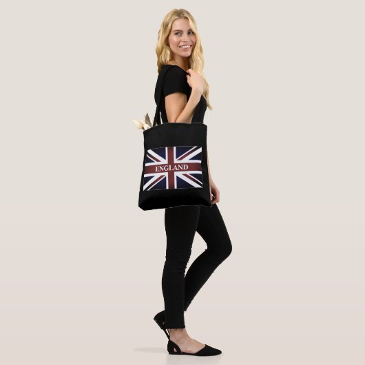 Schoudervlag met Britse Union jack Canvas tas (Op model)