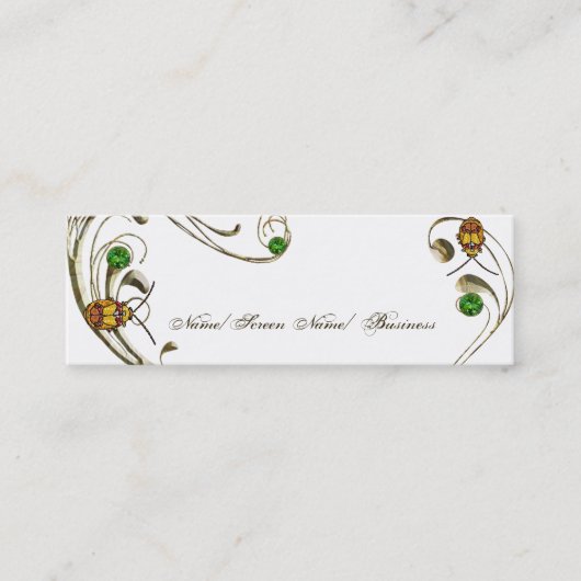 Schouderwets leder mini visitekaartje (Voorkant)