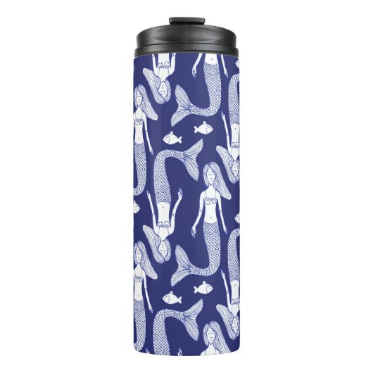 Schouderzeemeermin en vispatroon in  vorm; thermosbeker (Voorkant)