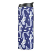 Schouderzeemeermin en vispatroon in  vorm; thermosbeker (Gedraaid links)