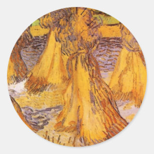 Schoven Tarwe door Vincent van Gogh Ronde Sticker