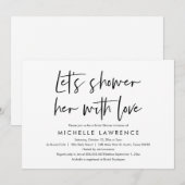 Schower met liefde, modern Casual Vrijgezellenfees Kaart (Voorkant / Achterkant)