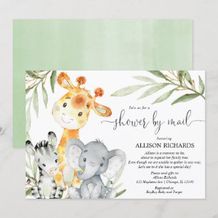 Schower per post Safari genderneutraal baby shower Kaart