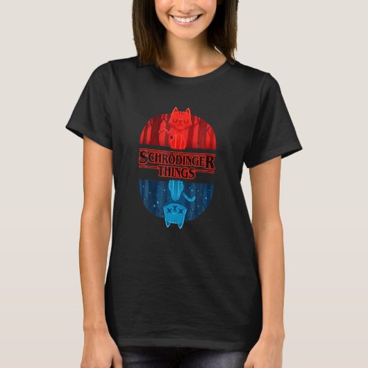 Schr Dinger Cat Hings Nerd Geek Graphic T-shirt (Voorkant)