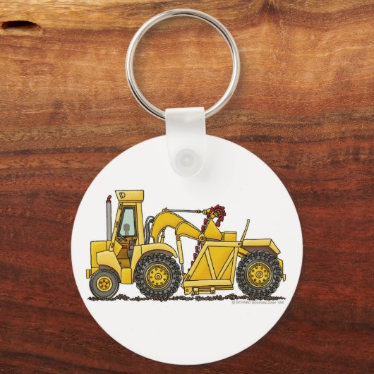 Schraapmachine goot graafmachine bouwsleutel sleutelhanger (Voorkant)