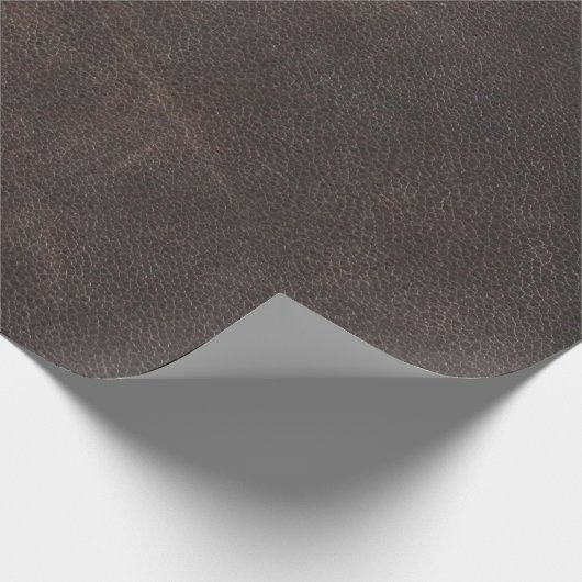 Schraapsel van leder bruin cadeaupapier (Hoek)
