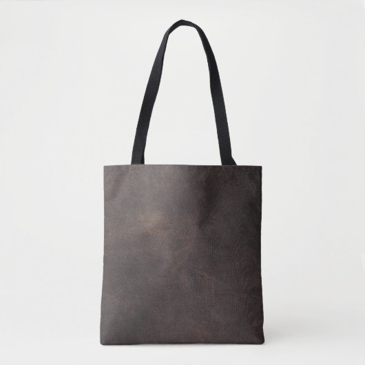 Schraapsel van leder bruin tote bag (Voorkant)