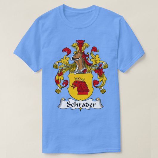 Schrader Coat of Arms Family Crest T-shirt (Design voorkant)