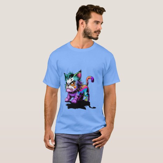 Schräge Katze T-shirt (Voorkant volledig)