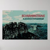 Schrammsteine, Elbe Sandstone Mountains Poster (Voorkant)
