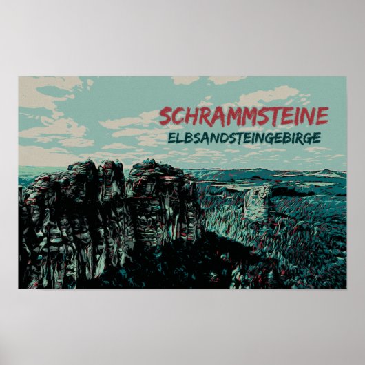 Schrammsteine, Elbe Sandstone Mountains Poster (Voorkant)