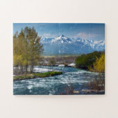 Schrander van de lentegarged berg legpuzzel (Horizontaal)