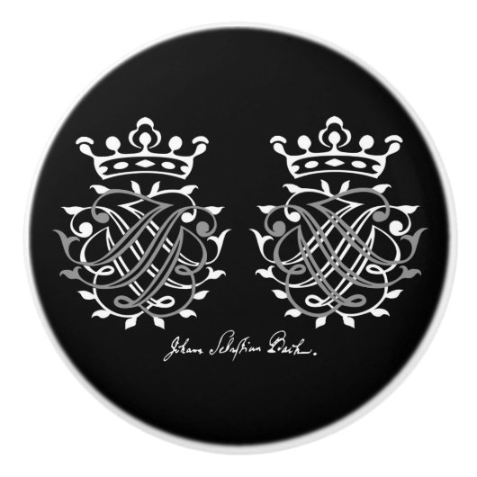 Schrankgriff mit Johann Sebastian Bach Siegel Keramische Knop (Voorkant)