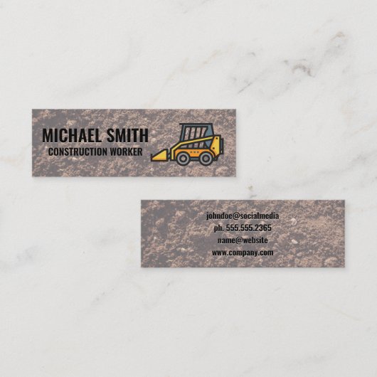 schranklader | bulldozer | vuil mini visitekaartje (Voorkant / Achterkant)