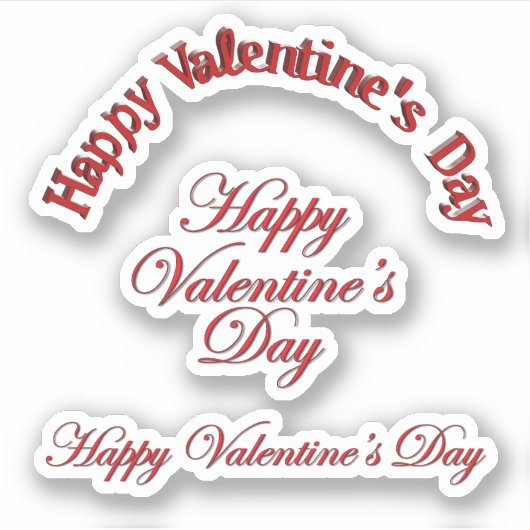 Schrapboek Gelukkige Valentijnsdag Sticker (Voorkant)