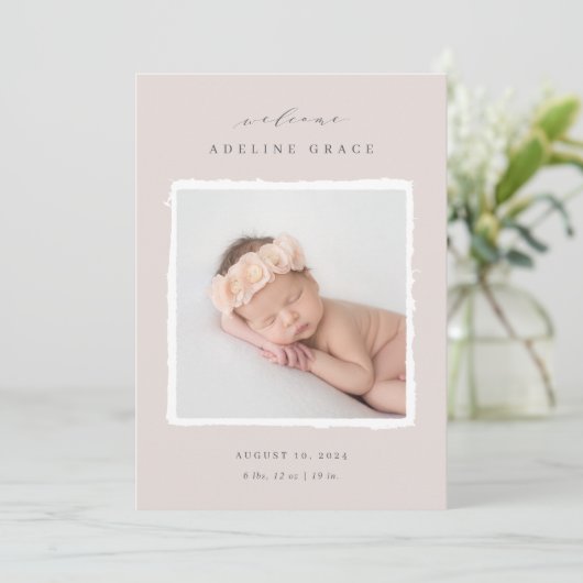 Schrapboekje | Aankondiging van de foto ter geboor (Staand voorkant)