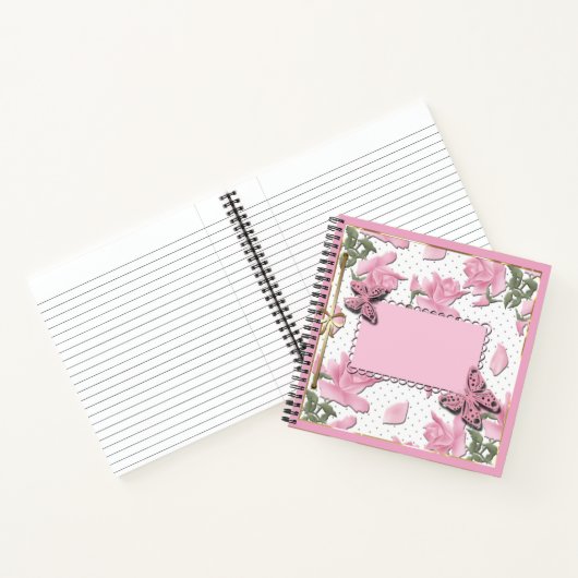 Schrapboekroze Notitieboek (Binnen)
