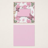 Schrapboekroze Vierkante Visitekaartjes (Voorkant /achterkant)