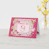 Schrapboekstijl voor 8e verjaardag kaart (Gele Bloem)