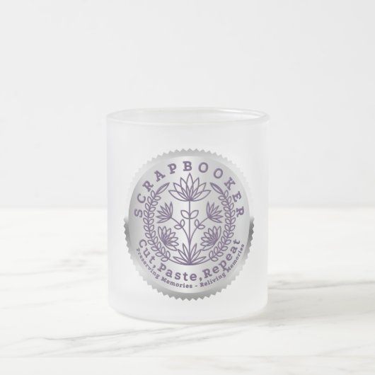 "Schraplaarzen "Knippen, plakken, herhalen" Matglas Koffiemok (Center)