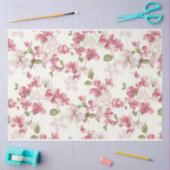 Schrappend roze Floral Reeks Ontwerp 1 Tissuepapier (Craft)