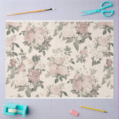 Schrappend roze Floral Reeks Ontwerp 2 Tissuepapier (Craft)