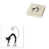 Schrappend zwart Kat Aangepaste rubberen stempel (Gestempeld)