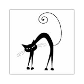 Schrappend zwart Kat Aangepaste rubberen stempel (Afrduk)