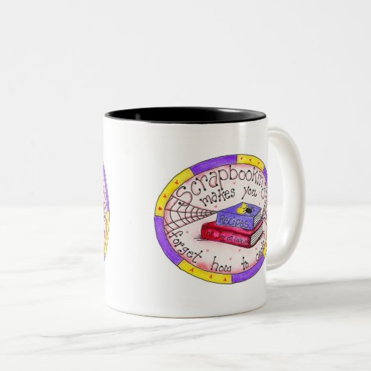 Schrapping en koken tweekleurige koffiemok (Voorkant rechts)