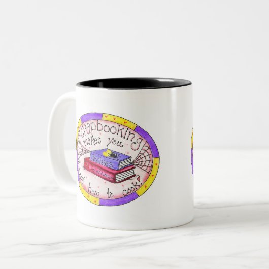 Schrapping en koken tweekleurige koffiemok (Voorkant links)