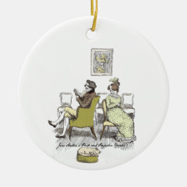 Schrapping in Vexing Jane Austen Pride en Prejudic Keramisch Ornament