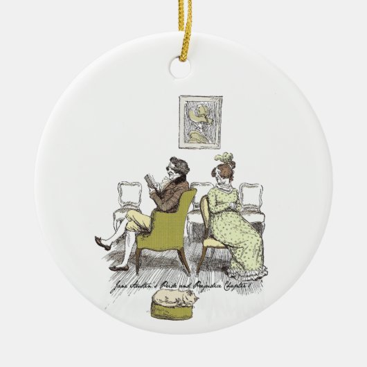 Schrapping in Vexing Jane Austen Pride en Prejudic Keramisch Ornament (Voorkant)