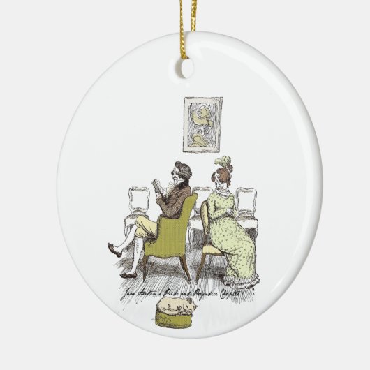 Schrapping in Vexing Jane Austen Pride en Prejudic Keramisch Ornament (Links)