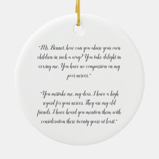 Schrapping in Vexing Jane Austen Pride en Prejudic Keramisch Ornament (Achterkant)