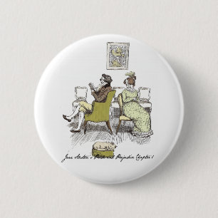 Schrapping in Vexing, Jane Austen Pride & Prejudic Ronde Button 5,7 Cm