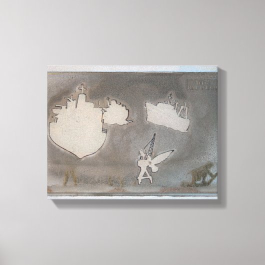 Schrapping K7 1986 gemengd-media canvas Afdruk (Voorkant)