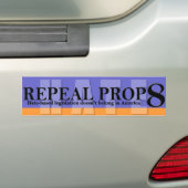 Schrapping Prop 8 - Blauw/Purplish en Oranje Bumpersticker (Op auto)